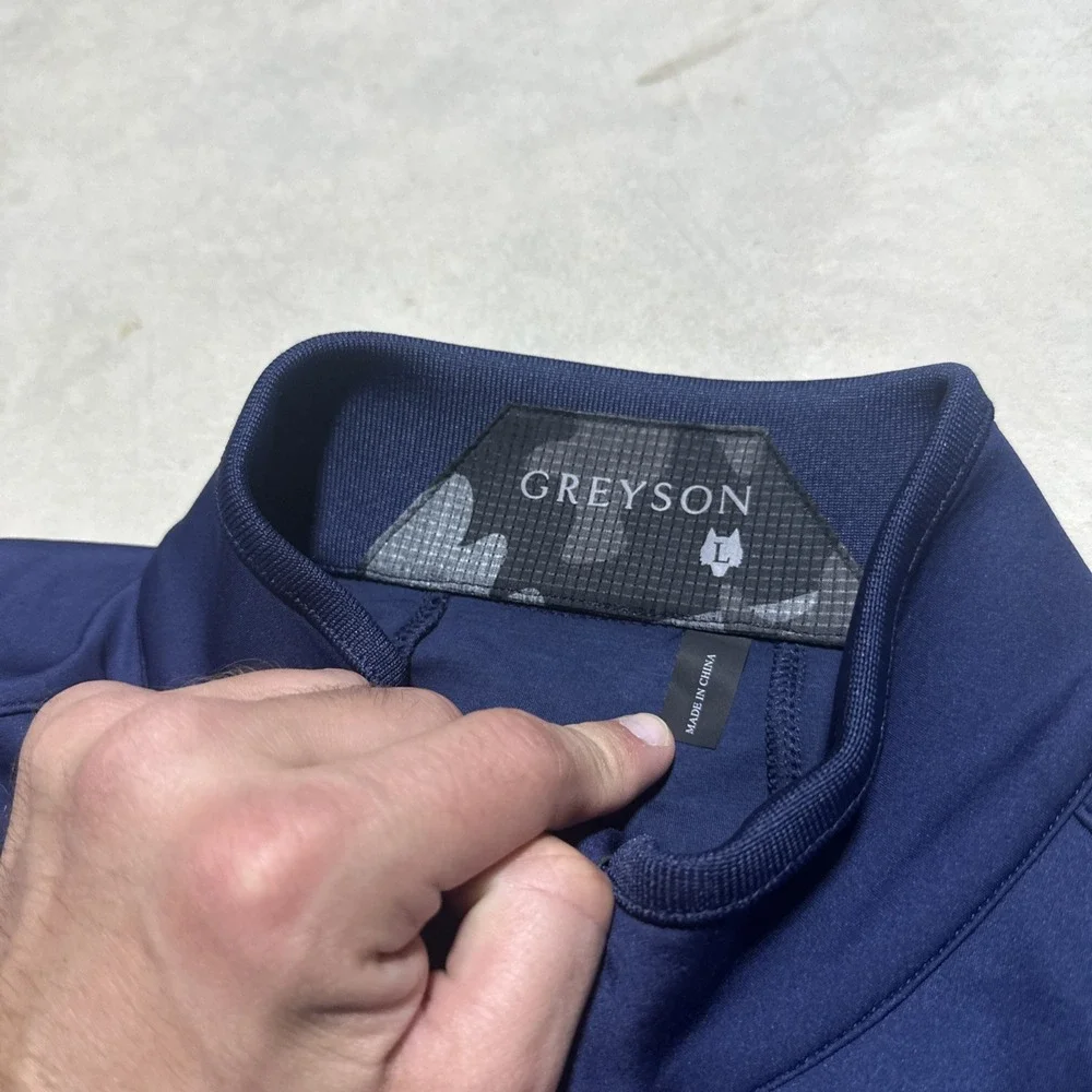 Greyson Jacket Men's SZ Large Blue Full Zip Golf Performance Stretch Embroidered